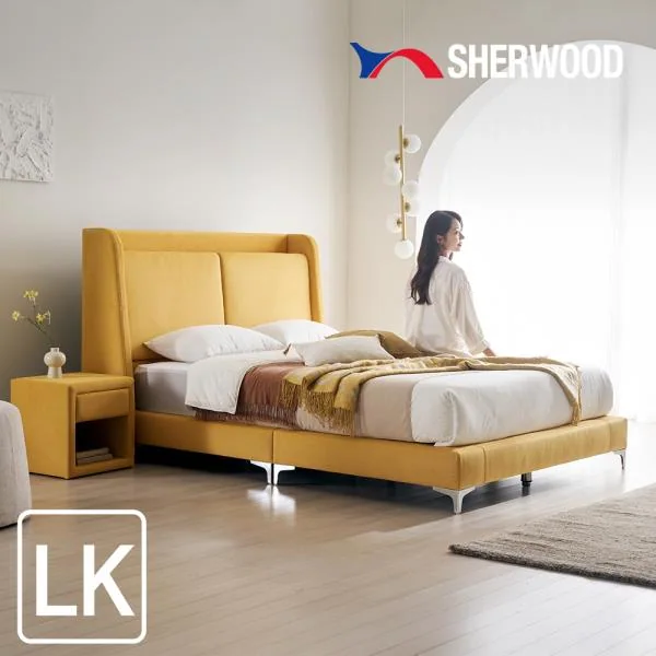 루아벨 평상형 LED 패브릭 침대 프레임 LK (라지킹)+협탁 (BS)